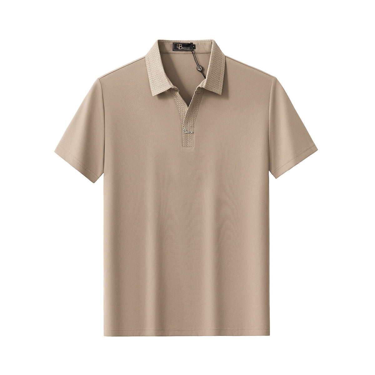  Barocco Stride Contrast Collar Polo KHAKI - KHAKI - Bonton