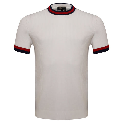 Elite Contrast Ribbed Tee WHITE