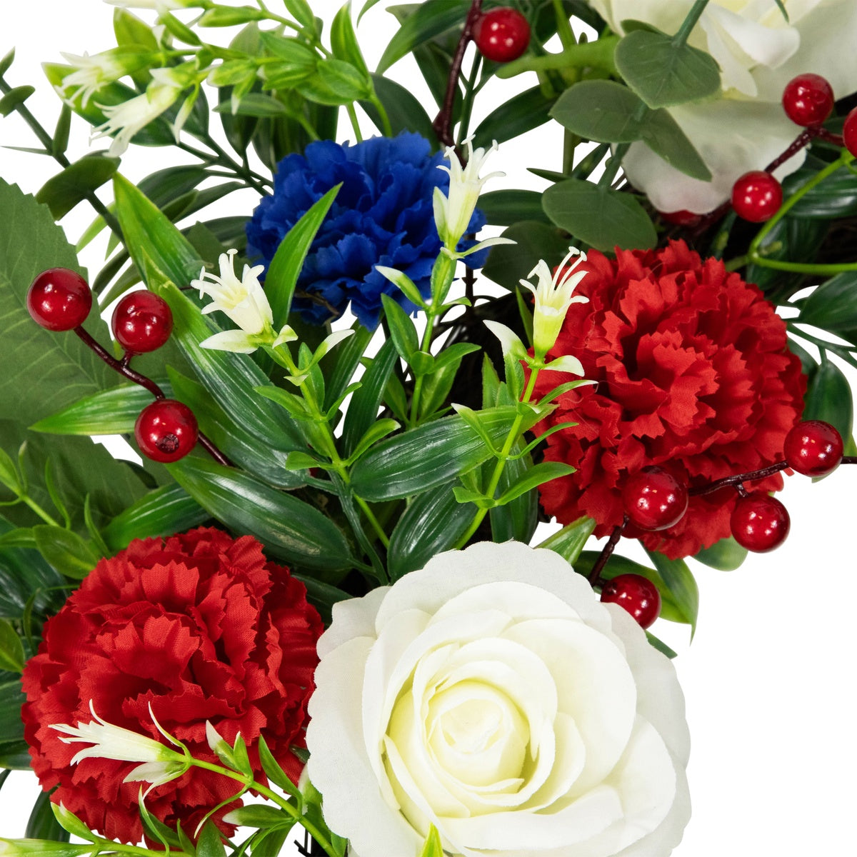  Northlight Carnation and Rose Artificial Patriotic Wreath - 24