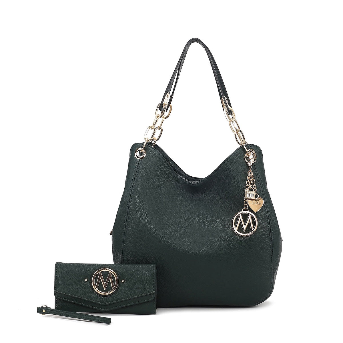 MKF Collection Ashley Hobo Bag and Wallet Set - Cognac Brown - Bonton