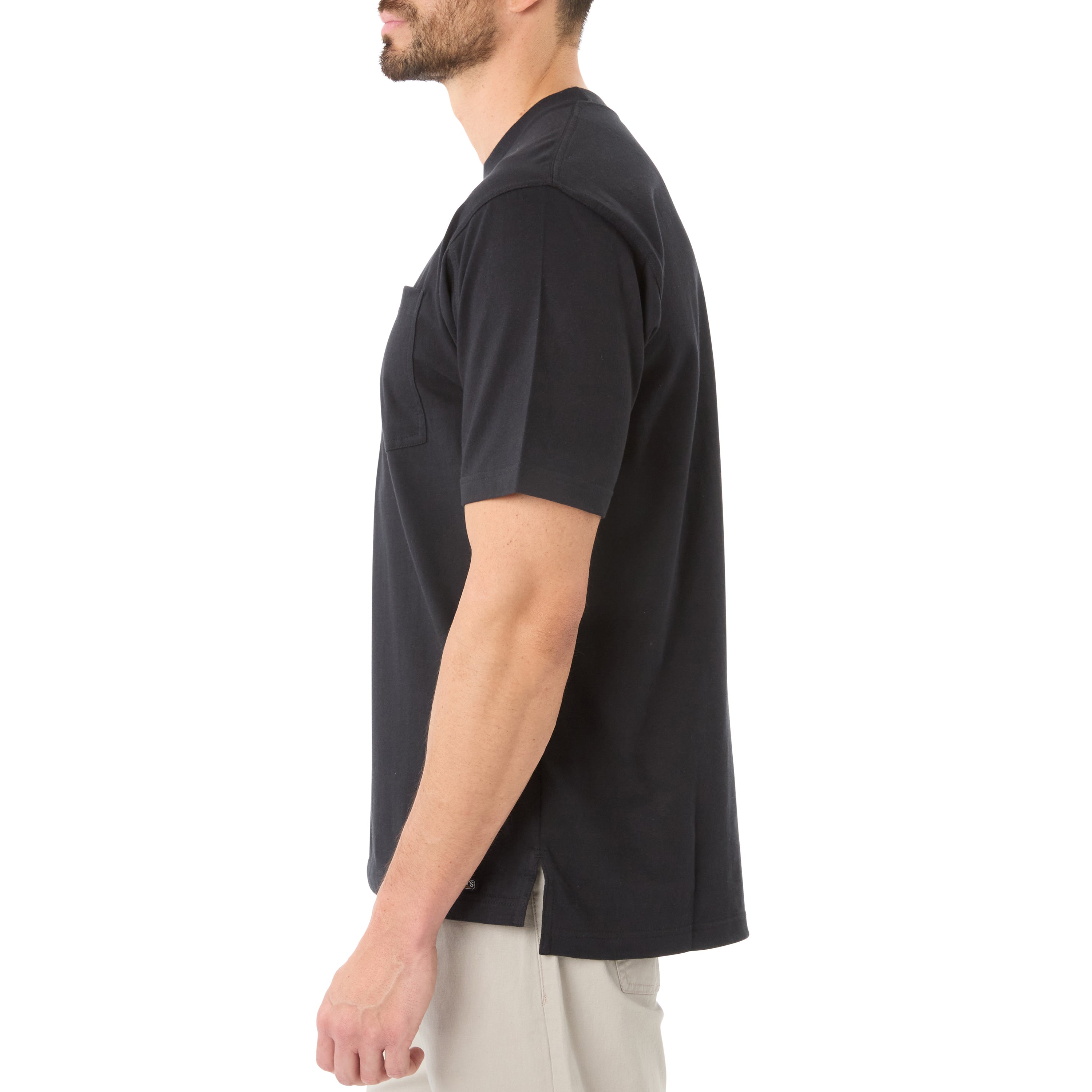  Smith's Workwear Cotton Crew Neck Tee with Extended Tail - White - Bonton