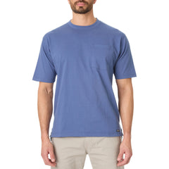 Cotton Crew Neck Tee with Extended Tail