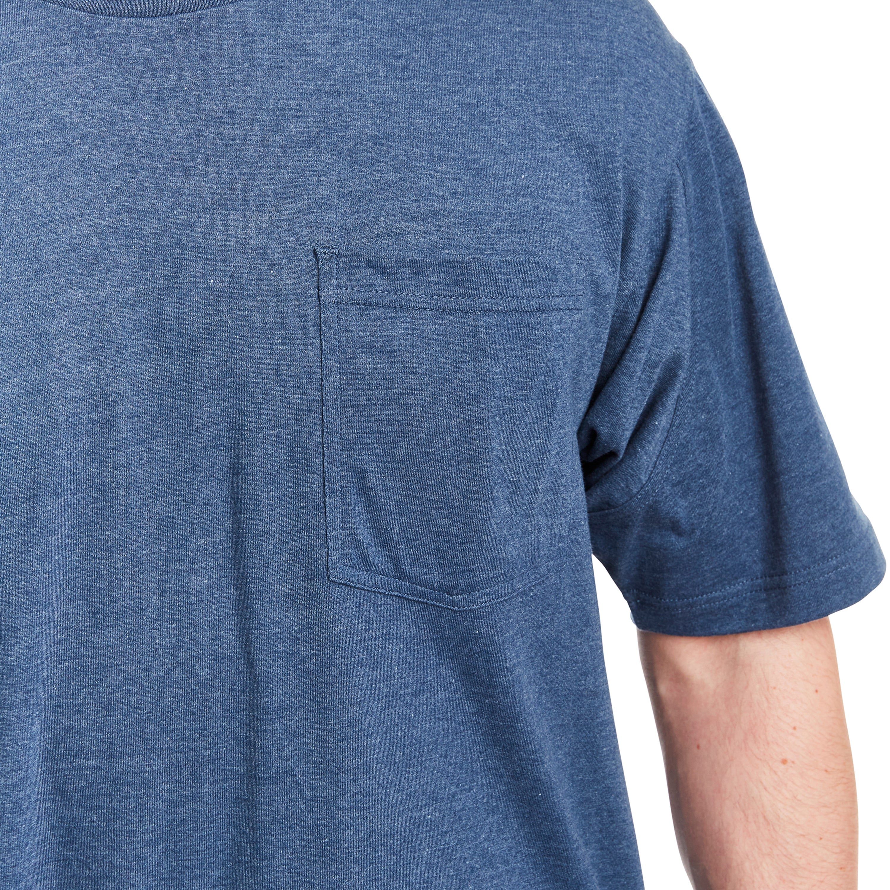  Smith's Workwear Cotton Crew Neck Tee with Extended Tail - Captain Blue - Bonton