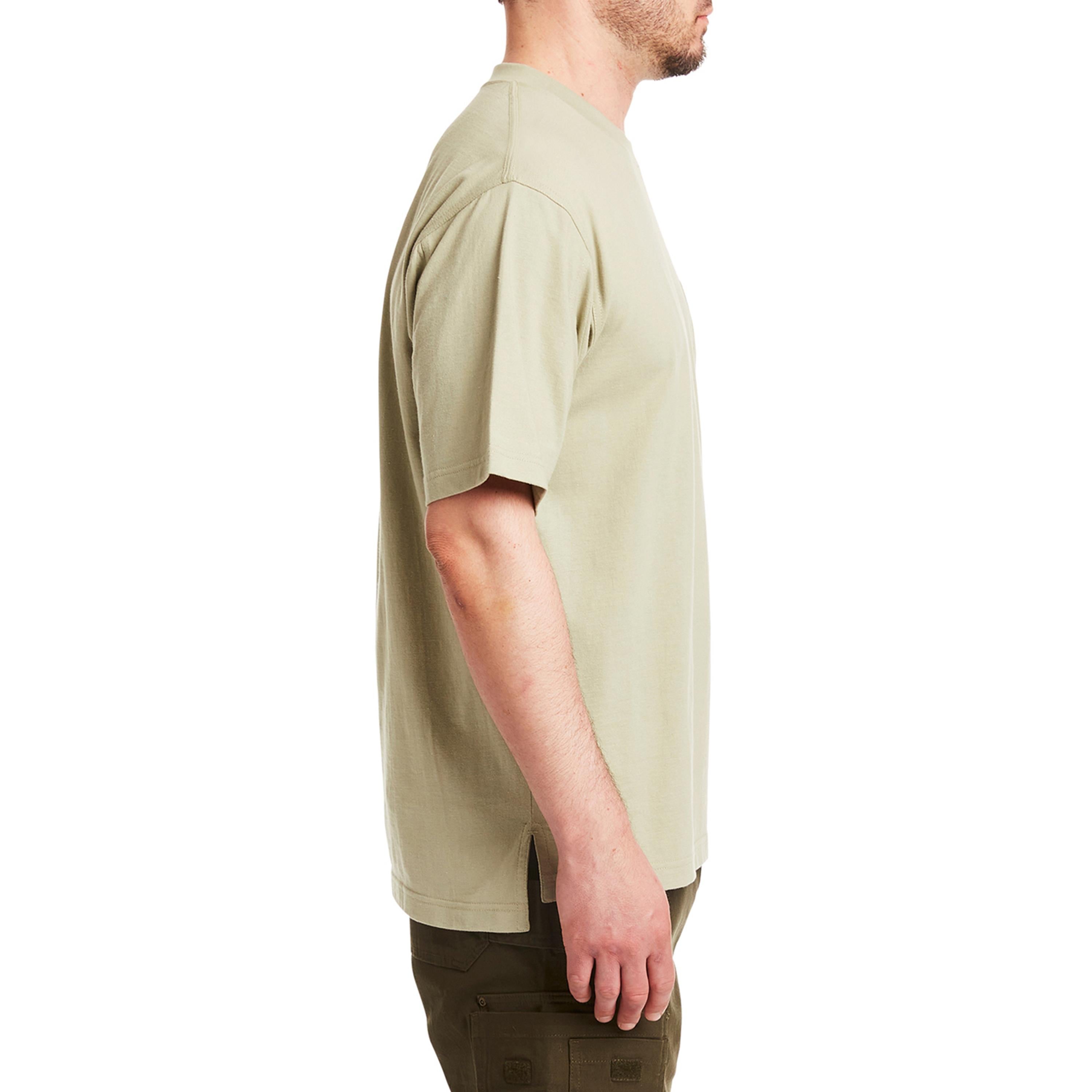  Smith's Workwear Cotton Crew Neck Tee with Extended Tail - Heather Grey - Bonton