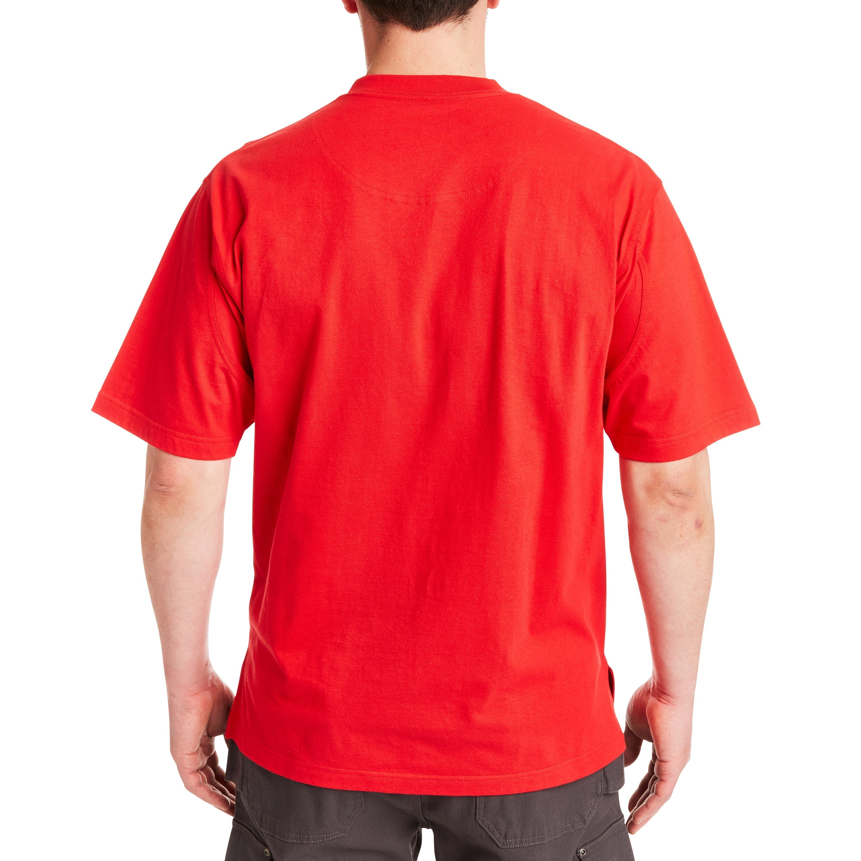  Smith's Workwear Cotton Crew Neck Tee with Extended Tail - True Red - Bonton