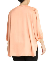 CDC Pop-Over Blouse With Covered Placket And Side Slits