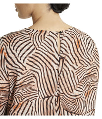 Chiffon Double Layer Animal Print Blouse Plus Size