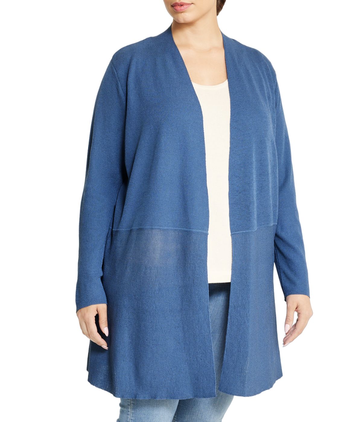  Anne Klein Plus Size Lightweight Monteray Cardigan - Blue Jay - Bonton