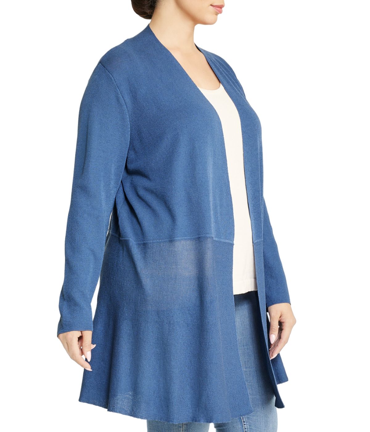  Anne Klein Plus Size Lightweight Monteray Cardigan - Blue Jay - Bonton