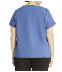 Plus Size Scallop Short Sleeve T-Shirt