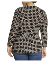 Plus Size Wrap Top with Geo Print Design