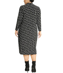 Plus Size Printed Notch Collar Wrap Dress