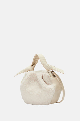 Oryany - Selena Eco Fur Bucket Medium Crossbody Handbags - Vanilla Cream / One Size