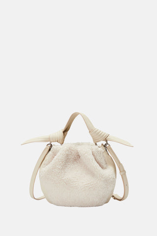 Oryany - Selena Eco Fur Bucket Medium Crossbody Handbags - Vanilla Cream / One Size