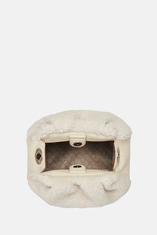 Oryany - Selena Eco Fur Bucket Medium Crossbody Handbags - Vanilla Cream / One Size