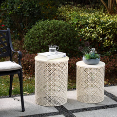 Set of 2 Multi-functional Metal Garden Stools