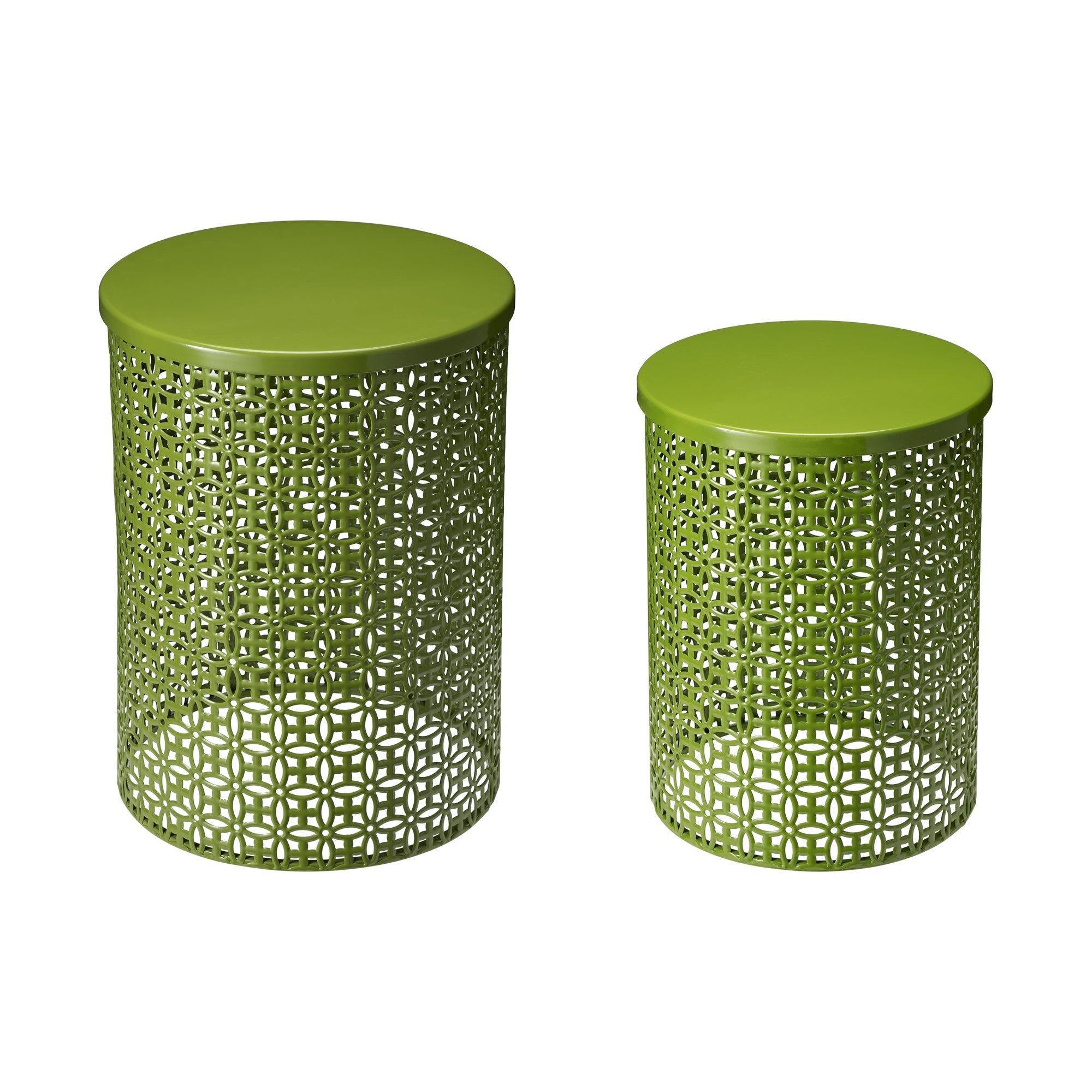  Glitzhome Set of 2 Multi-functional Metal Garden Stools - Yellow - Bonton