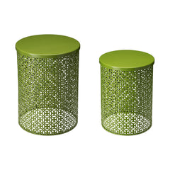 Set of 2 Multi-functional Metal Garden Stools