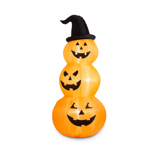 8FT Lighted Inflatable Stacked Jack-O-Lantern Pumpkins Decor