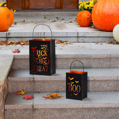 Set of 2 Halloween Metal Trick or Treat Bucket