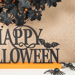 Halloween Wood & Metal "Happy Halloween" Table Decor