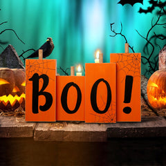 20"L Halloween Wooden Boo Standing Decor