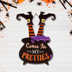 32"H Halloween Wooden Witch Yard Stake or Standing Decor or Hanging Decor (KD, Three Function)