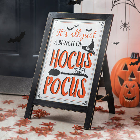 24"H Halloween Wooden Standing Easel Sign Decor or Hanging DÃ©cor (Two Function)