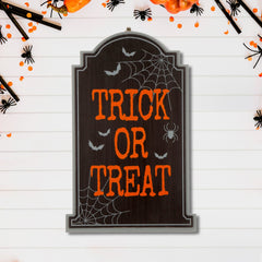 29"H Halloween Wooden Tombstone Yard Stake or Standing Decor or Hanging Decor (KD, Three Function)