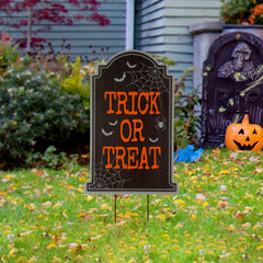 29"H Halloween Wooden Tombstone Yard Stake or Standing Decor or Hanging Decor (KD, Three Function)