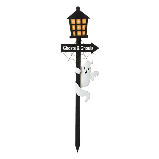 42"H Lighted Halloween Wooden Haunted House Yard Stake