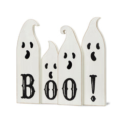 12"L Halloween Wooden Ghost Table Decor