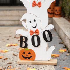 37.5"H Halloween Wooden Stacked Ghost Porch Decor(KD)