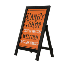 24"H Halloween Wooden "Candy Shop" Standing Easel Sign or Hanging Decor (Two Function)