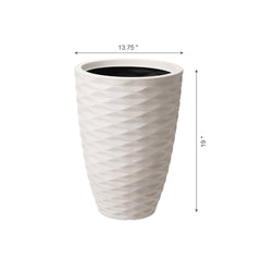 Set of 2 Eco-Friendly Tall Round Diamond Planters