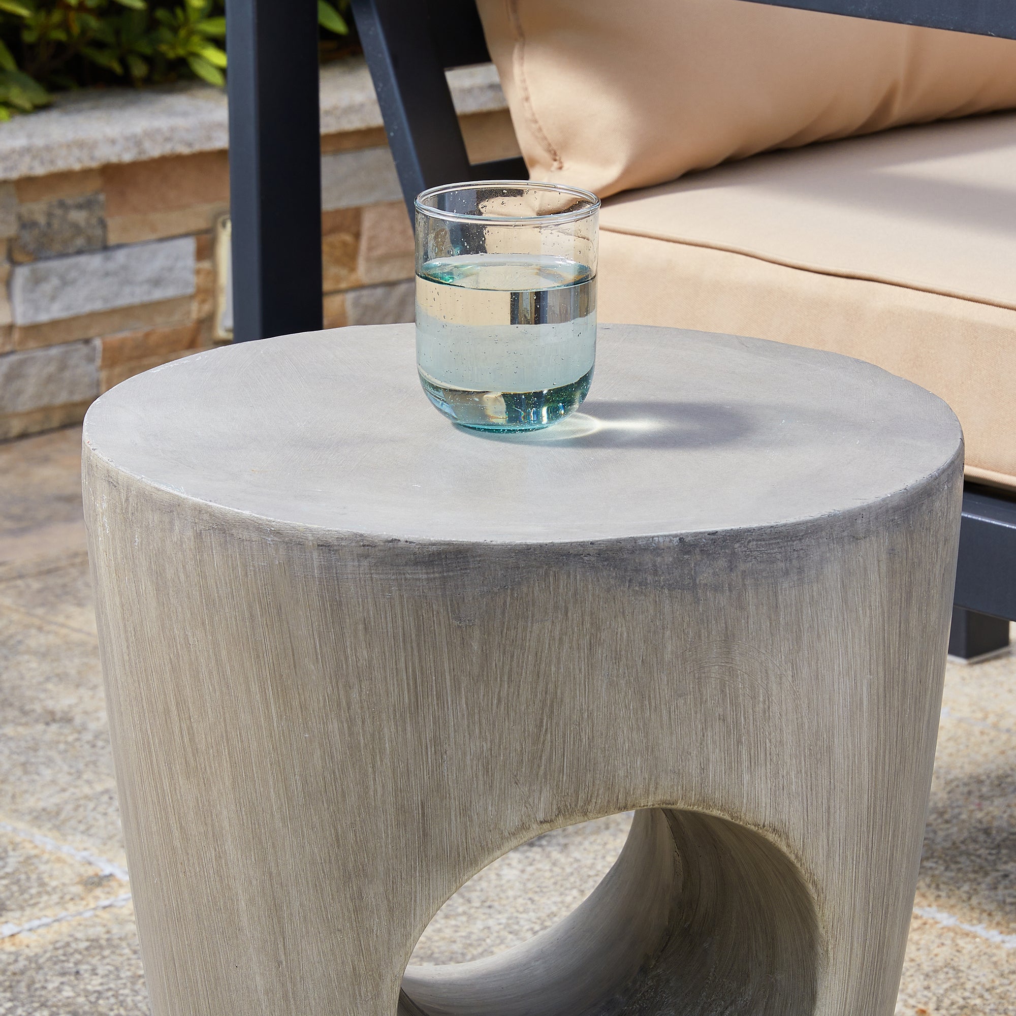  Glitzhome Multi-functional Circle Garden Stool - Beige - Bonton