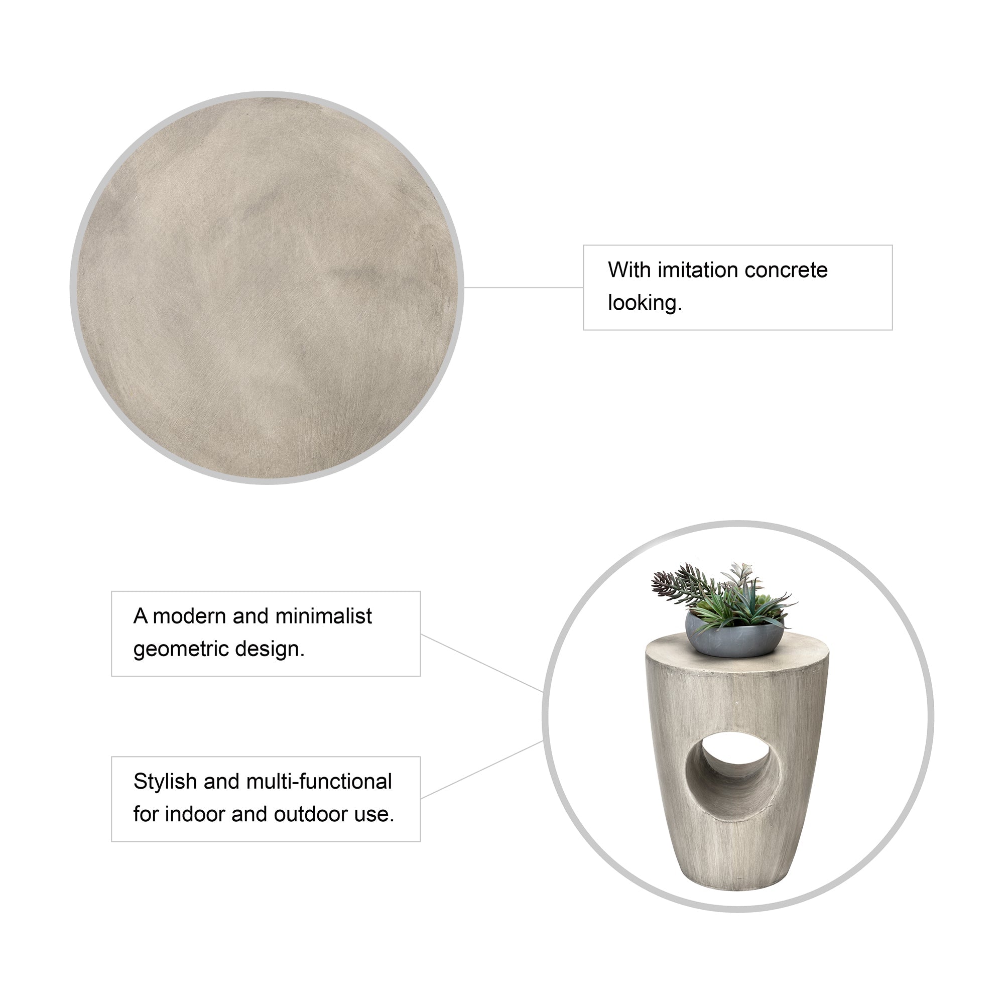  Glitzhome Multi-functional Circle Garden Stool - Beige - Bonton