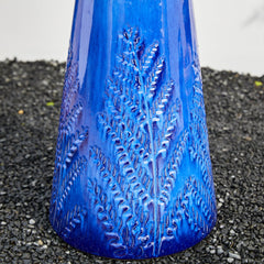 Cobalt Blue Birds Embossed Ceramic Fountain with LED Light