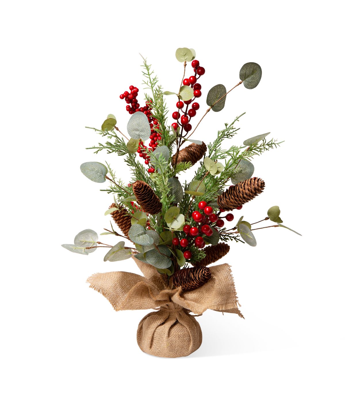  Glitzhome Christmas Floral Table Tree Decor Green - Green - Bonton