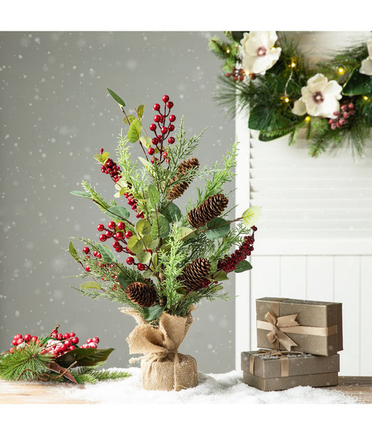 Christmas Floral Table Tree Decor Green