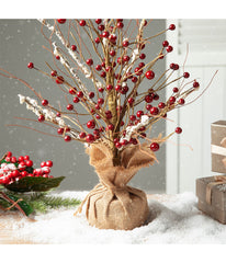 Christmas Red Berry Table Tree Decor Red