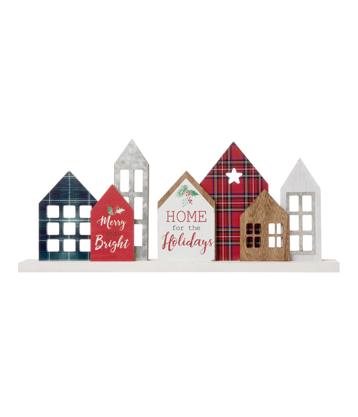  Glitzhome Christmas House Wooden Decor Multi - Multi - Bonton