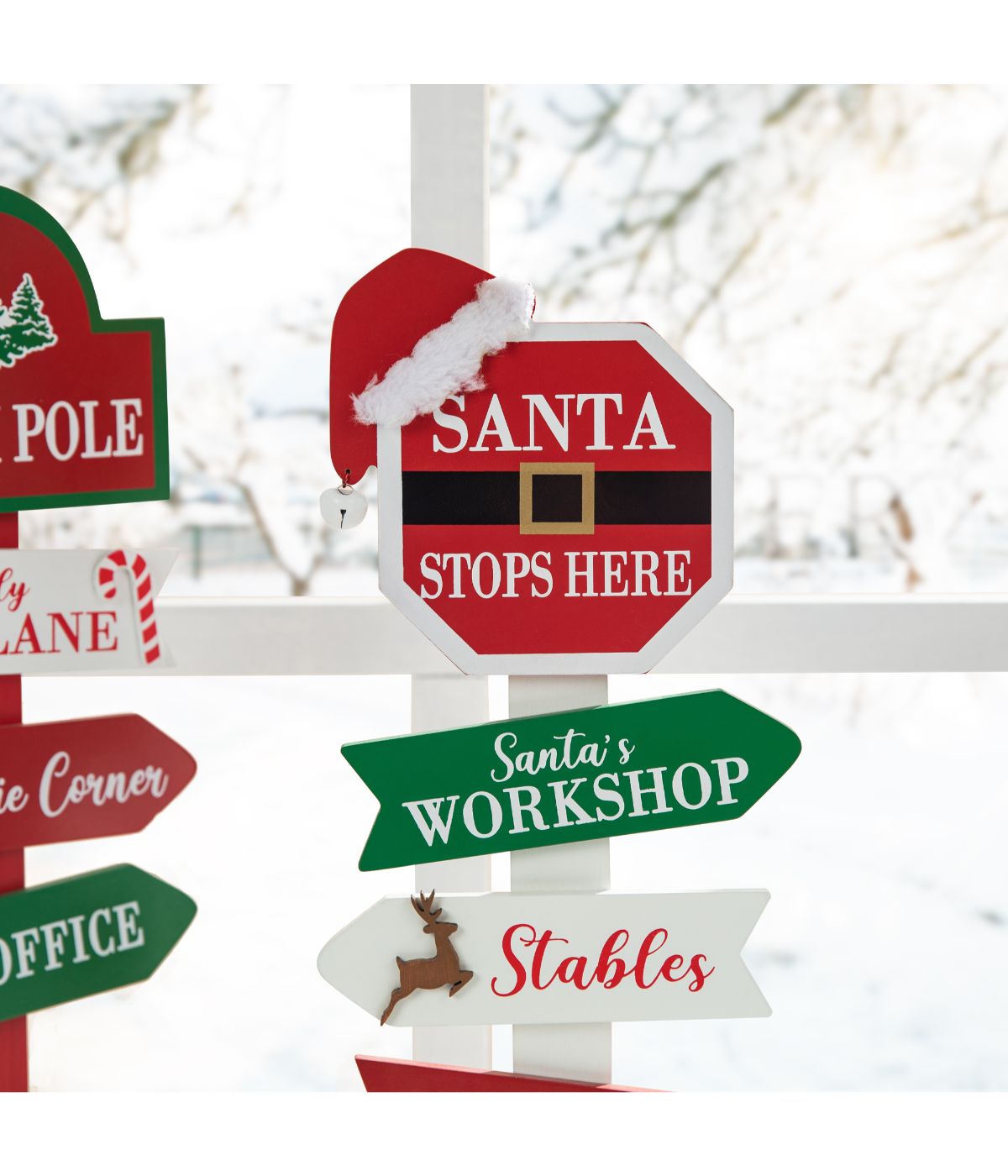  Glitzhome Set Of 2 Christmas Wooden Sign Table Decor Red - Red - Bonton