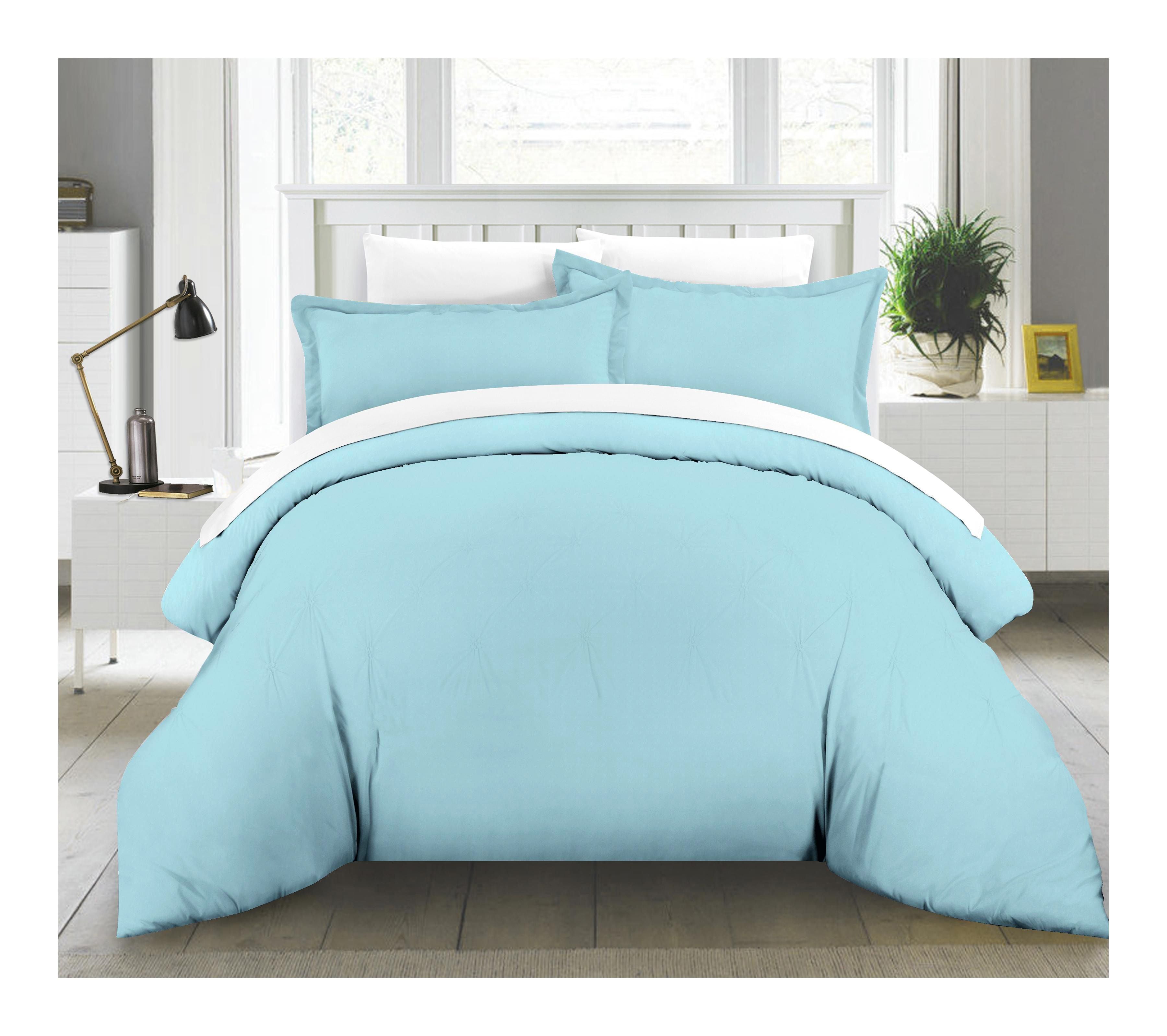  Pointehaven 200 Thread Count Solid Duvet Sets - Aqua - Bonton