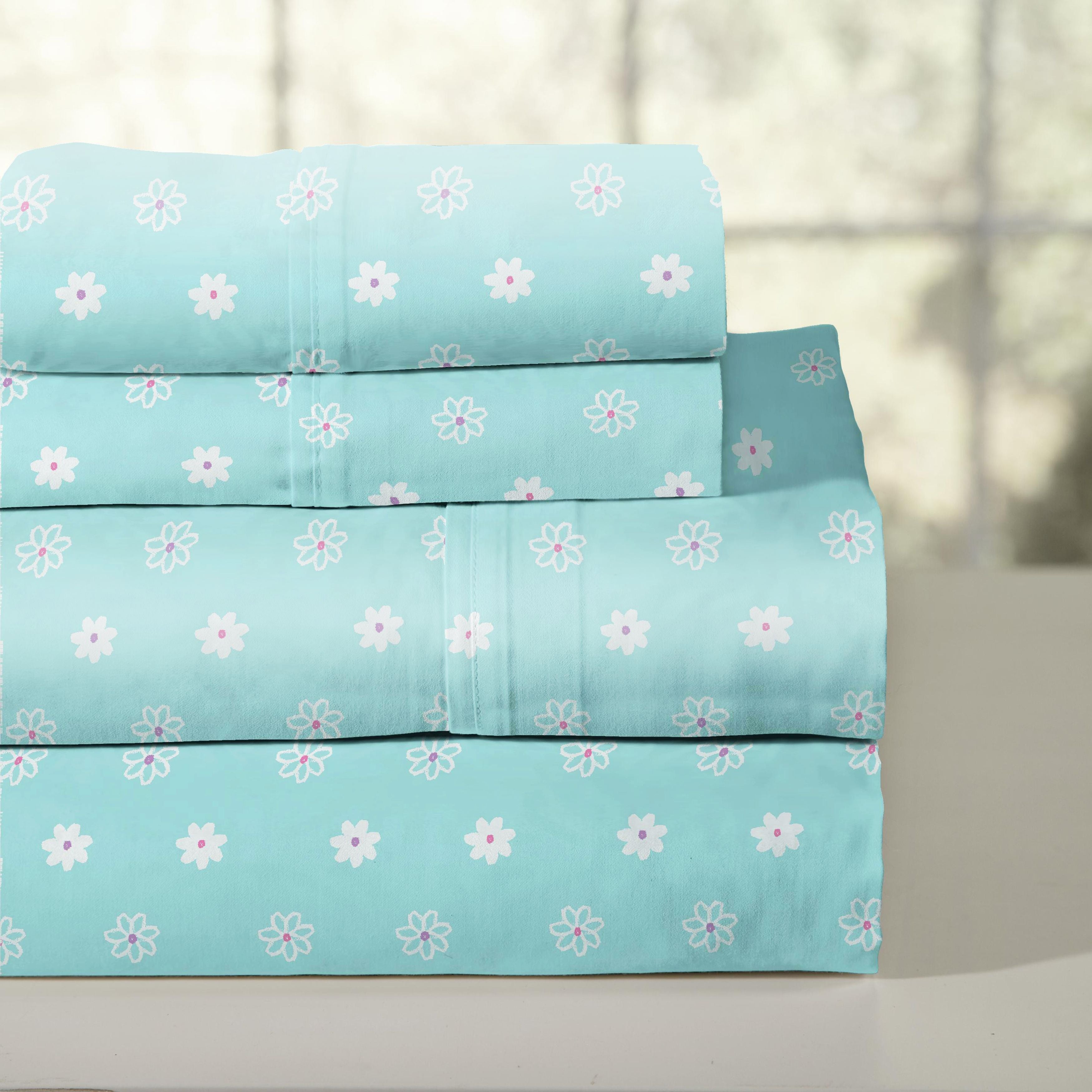  Pointehaven 200 Thread Count Cotton Sheet Set - Aqua - Bonton