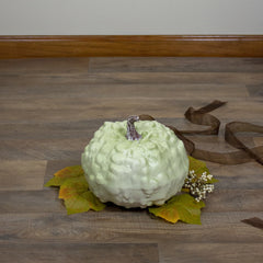 7.5" Light Green Textured Gourd Autumn Table Decoration