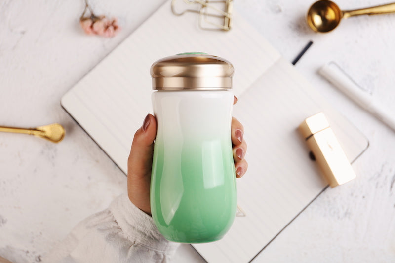  Acera Sweet Heart Travel Mug - Apple Green Ombre - Bonton