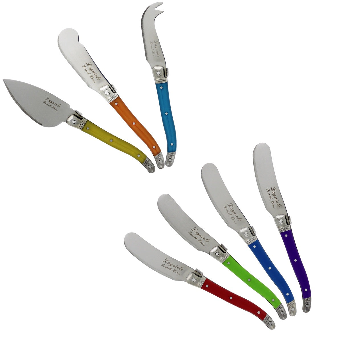  French Home 7 Piece Laguiole Jewel Colors Cheese Knife and Spreader Set - Default Title - Bonton