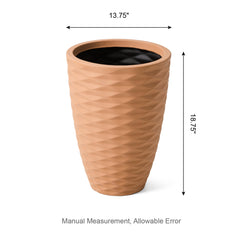 Set of 2 Eco-Friendly Tall Round Diamond Planters