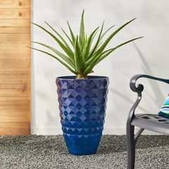 Set of 2 Eco-Friendly Oversized Faux Ceramic Tall Textured Planters